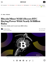 Bitcoin Miner MARA Boosts BTC Buying Power With Nearly $1 Billion Raise - Decrypt