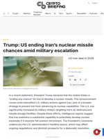 Trump: US ending Iran's nuclear missile chances amid military escalation