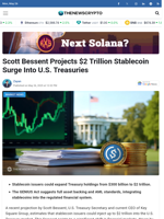 Scott Bessent Projects $2 Trillion Stablecoin Surge Into U.S. Treasuries - TheNewsCrypto