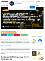 Claim 30% More With BlockchainFX: Avalanche and Stellar Also Named Among Top Altcoins to Watch  | Live Bitcoin News