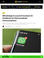 WhatsApp to Launch Custom AI Chatbots for Personalized Conversations - CoinCentral