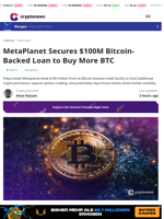 MetaPlanet Secures $100M Bitcoin-Backed Loan to Buy More BTC