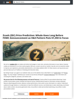 Zcash (ZEC) Price Prediction: Whale Goes Long Before FOMC Announcement as H&S Pattern Puts $1,350 in Focus