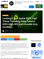 Looking For A Quick 100% Flip? These Trending New Tokens With High ROI Can Double Any Portfolio | Live Bitcoin News