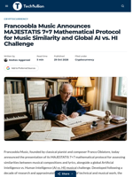 Francoobla Music Announces MAJESTATIS 7+7 Mathematical Protocol for Music Similarity and Global AI vs. HI Challenge - TechBullion