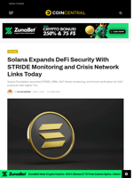 Solana Expands DeFi Security With STRIDE Monitoring and Crisis Network Links Today