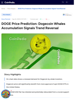 DOGE Price Prediction: Dogecoin Whales Accumulation Signals Trend Reversal 