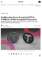 Stablecoins Set to Scoop Up $1T in T-Bills by 2028: Standard Chartered - Decrypt