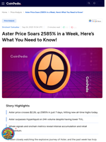 Aster Price Soars 2585% in a Week, Here’s What You Need to Know!