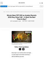 Bitcoin Near $97,000 as Analyst Revisits 2022 Buy Zone Call – Is Now the Best Time to Buy?