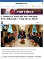 U.S Lawmaker Introduces Anti-Corruption Crypto Bill Ahead of