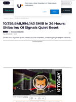 10,758,848,994,143 SHIB in 24 Hours: Shiba Inu OI Signals Quiet Reset - U.Today