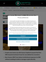Crypto.com Teams with Canary to Launch New CRO Vehicle - Crypto News Flash