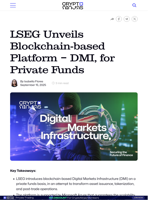 LSEG Unveils Blockchain-based Platform - DMI, for Private Funds