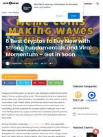 8 Best Cryptos to Buy Now with Strong Fundamentals and Viral Momentum - Get in Soon | Live Bitcoin News