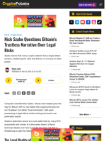 Nick Szabo Questions Bitcoin’s Trustless Narrative Over Legal Risks