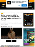 Tether Launches Dollar-Backed Stablecoin For The U.S. Market