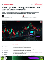 BSOL Options Trading Launches Two Weeks After ETF Debut - Coinspeaker