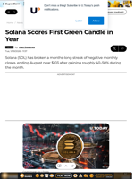 Solana Scores First Green Candle in Year - U.Today
