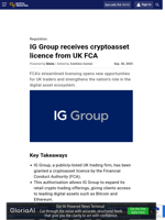 IG Group receives cryptoasset licence from UK FCA