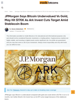 JPMorgan Says Bitcoin To Hit $170k, Ark Invest Trims BTC Target