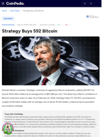 Strategy Buys 592 Bitcoin