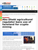 Abu Dhabi agricultural regulator bans use of farmland for crypto mining - The Crypto News Wire