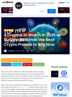 4 Cryptos to Watch in 2025 as BullZilla Becomes the Best Crypto Presale to Buy Now | Live Bitcoin News