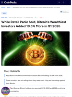 Bitcoin's Wealthiest Investors Added 18.5% More in Q1 2026. Why?