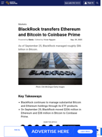 BlackRock transfers Ethereum and Bitcoin to Coinbase Prime