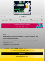 Robinhood (HOOD) earnings: Crypto revenue slumps, but tops diminished forecasts