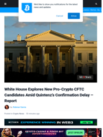 White House Eyes New Pro-Crypto CFTC Chair Pick – Report