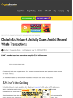 Chainlink's Network Activity Soars Amidst Record Whale Transactions