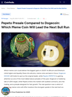 Pepeto Presale Compared to Dogecoin: Which Meme Coin Will Lead the Next Bull Run