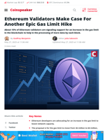 Ethereum Validators Make Case For Another Epic Gas Limit Hike - Coinspeaker