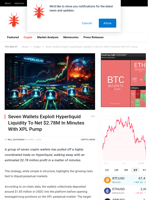 Seven Wallets Exploit Hyperliquid Liquidity To Net $2.78M In Minutes With XPL Pump - NullTX
