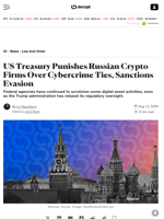 US Treasury Punishes Russian Crypto Firms Over Cybercrime Ties, Sanctions Evasion - Decrypt