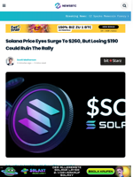 Solana Price Eyes Surge To $260, But Losing $190 Could Ruin The Rally