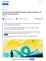 VIRTUAL Token Reaches 2-Month Peak as User Activity Grows