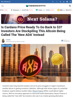 Is Cardano Price Ready To Go Back to $3? Investors Are Stockpiling This Altcoin Being Called The 'New ADA' Instead