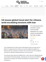 US issues global travel alert for citizens amid escalating tensions with Iran