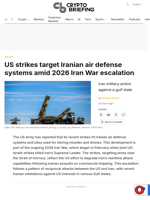 US strikes target Iranian air defense systems amid 2026 Iran War escalation