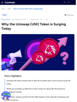 Why the Uniswap (UNI) Token is Surging Today