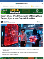 Expert Warns Web3 Community of Rising Hack Targets; Eyes are on Crypto Prices Now - TheNewsCrypto