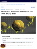 Bitcoin Price Prediction: Peter Brandt Sees $150K BTC by 2025