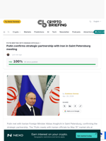 Putin confirms strategic partnership with Iran in Saint Petersburg meeting