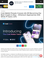 Cold Wallet Presale Crosses $6.2M Becoming the Best Crypto to Buy - Ethereum Approaches $5K While Pi Gains 10% | Live Bitcoin News