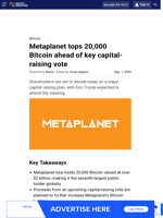 Metaplanet tops 20,000 Bitcoin ahead of key capital-raising vote