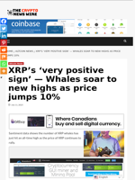 XRP’s 'very positive sign’ — Whales soar to new highs as price jumps 10% - The Crypto News Wire