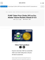 PUMP Token Price Climbs 30% as Pre-Market Volume Rockets Ahead of ICO